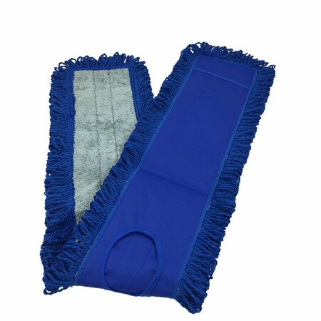 MONARCH BRANDS Fringed Dust Mops w/ Blue Canvas Backing - 48in, 36PK M850048-CS